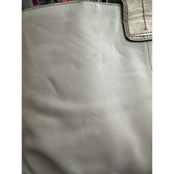 Coach Soho Cream Leather East West Tote Shoulder Bag Gold Trim - Picture 5 of 9